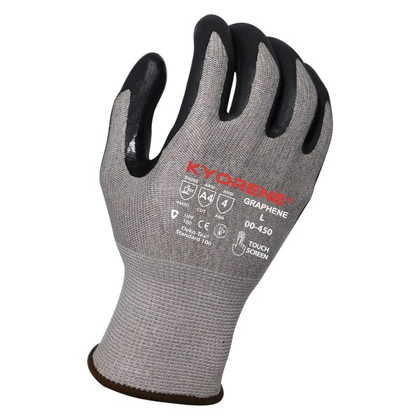 Kyorene 13g Gray Kyorene Graphene, A4 Liner with Black HCT Nano-Foam, Nitrile Palm Coating (XXL) PK Gloves 00-450 (XXL) - main
